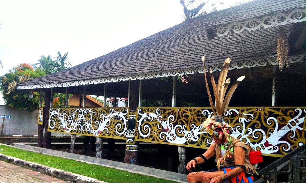 Borneo Orang Utan And Explorer Dayak Tribes